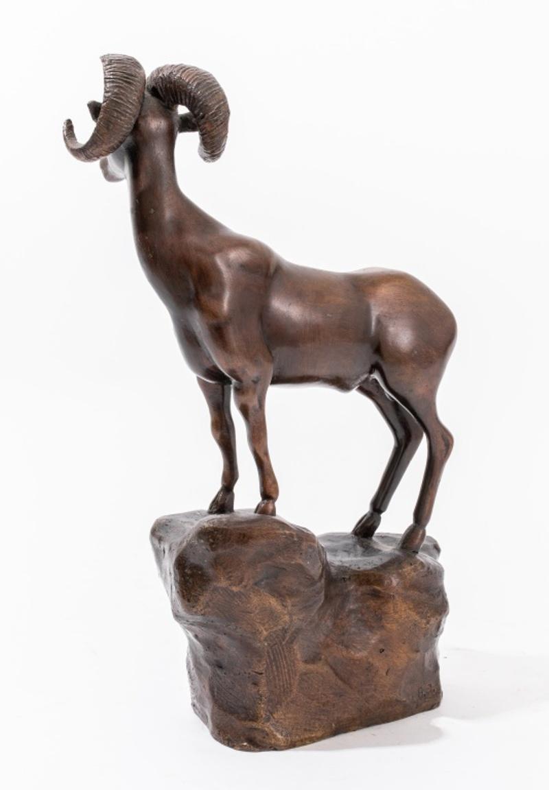 Victor Salmones the Ram Bronze Sculpture In Excellent Condition In New York, NY
