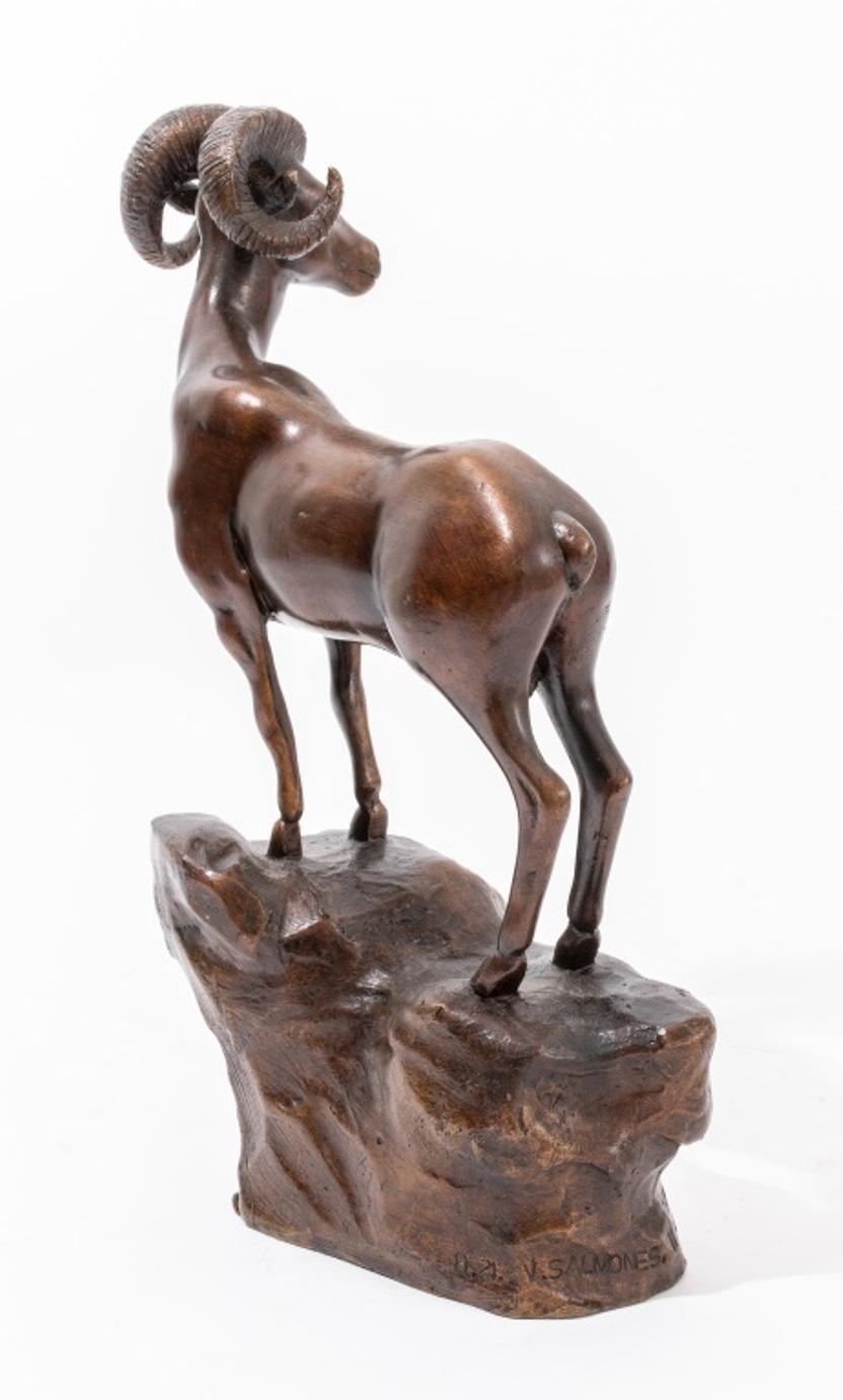 Bronze Victor Salmones - Sculpture de bélier en bronze
