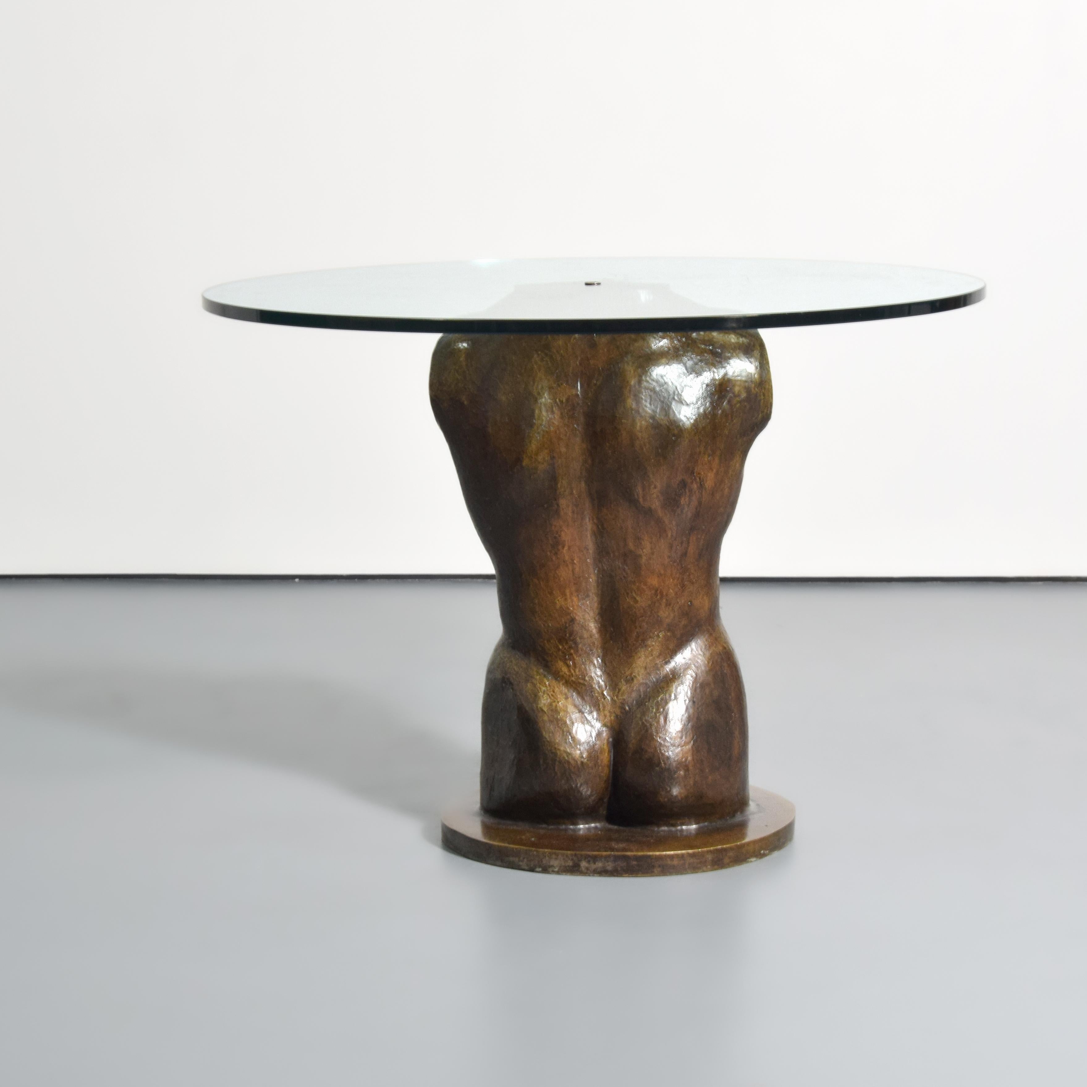 Table de salle à manger sculpturale Victor Salmones Torso en bronze en vente 1