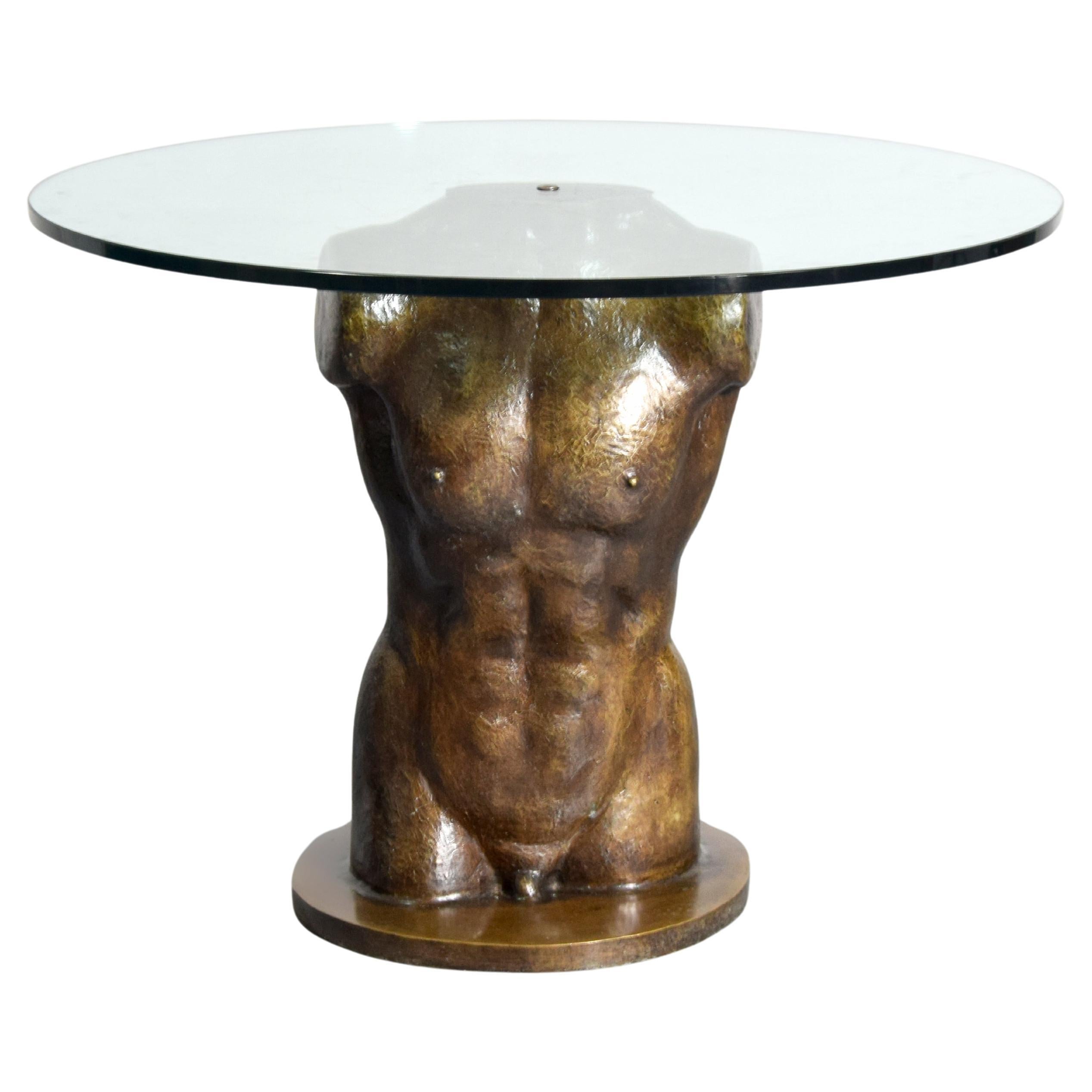 Table de salle à manger sculpturale Victor Salmones Torso en bronze