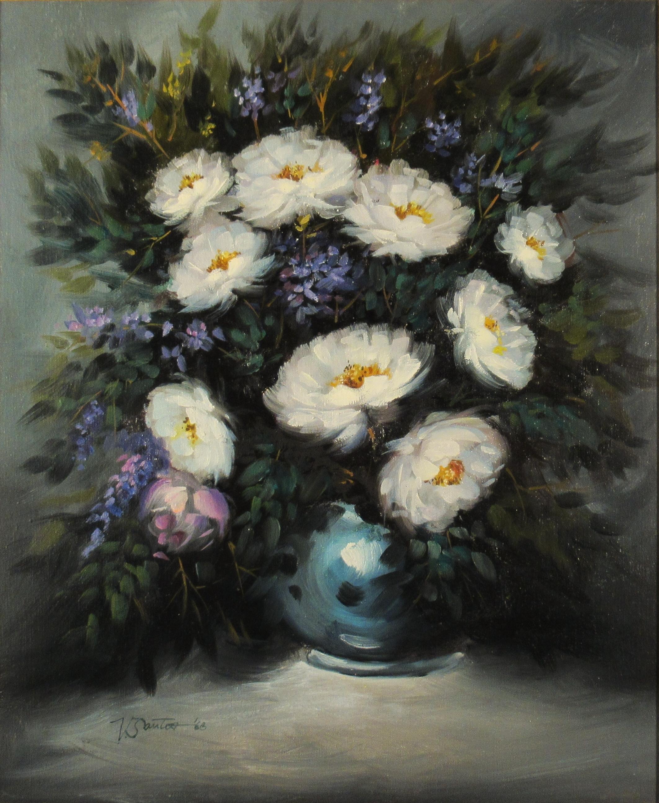 Still Life Flowers - Painting by Victor Santos