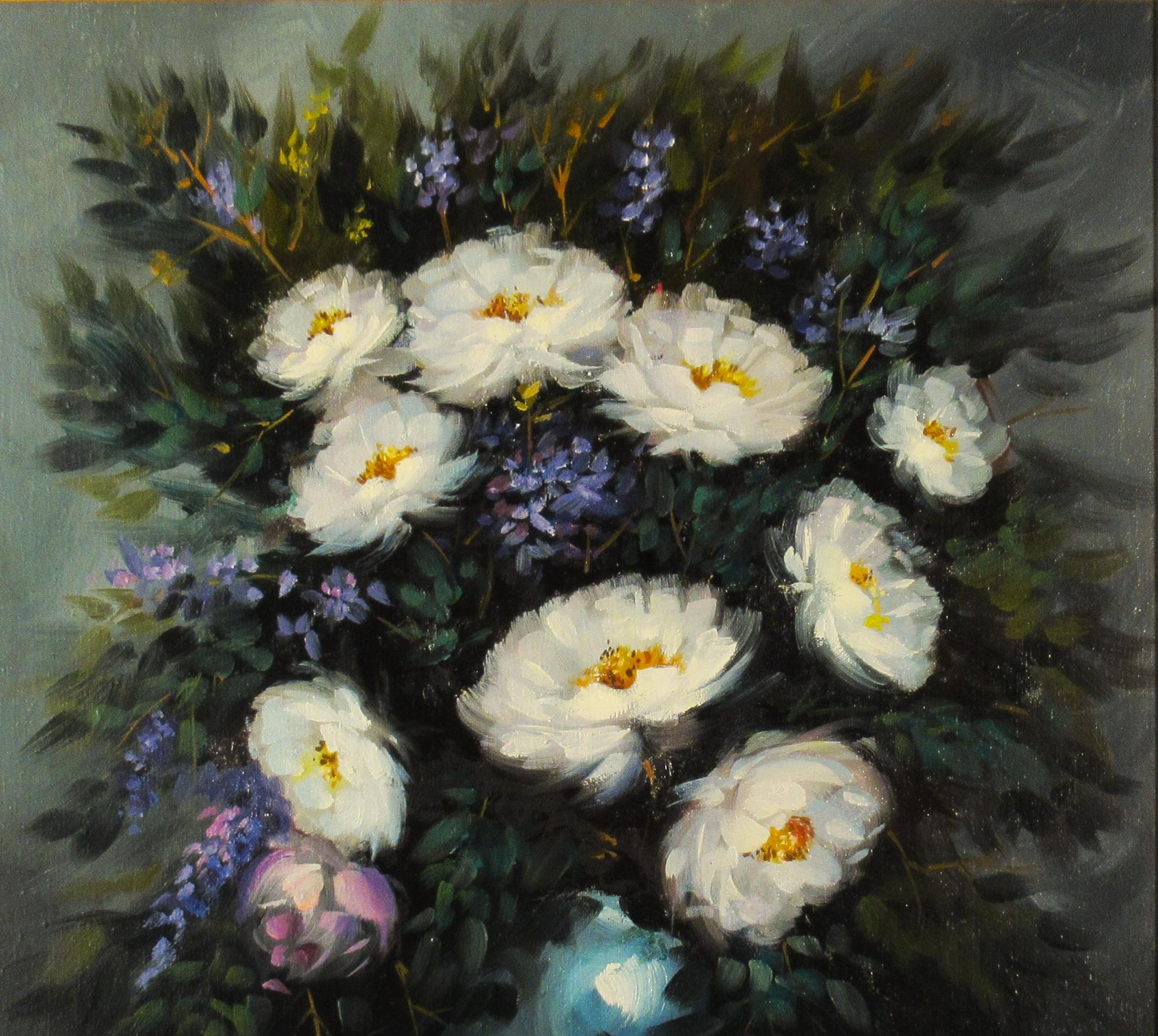 Natura morta di fiori - Painting Impressionismo di Victor Santos