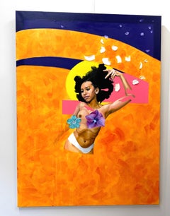 Burning- 21st Century Contemporary Painting of  a woman