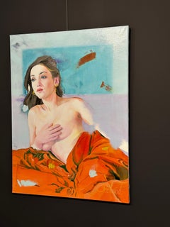 Summer end- 21st Century Contemporary Painting of  a woman