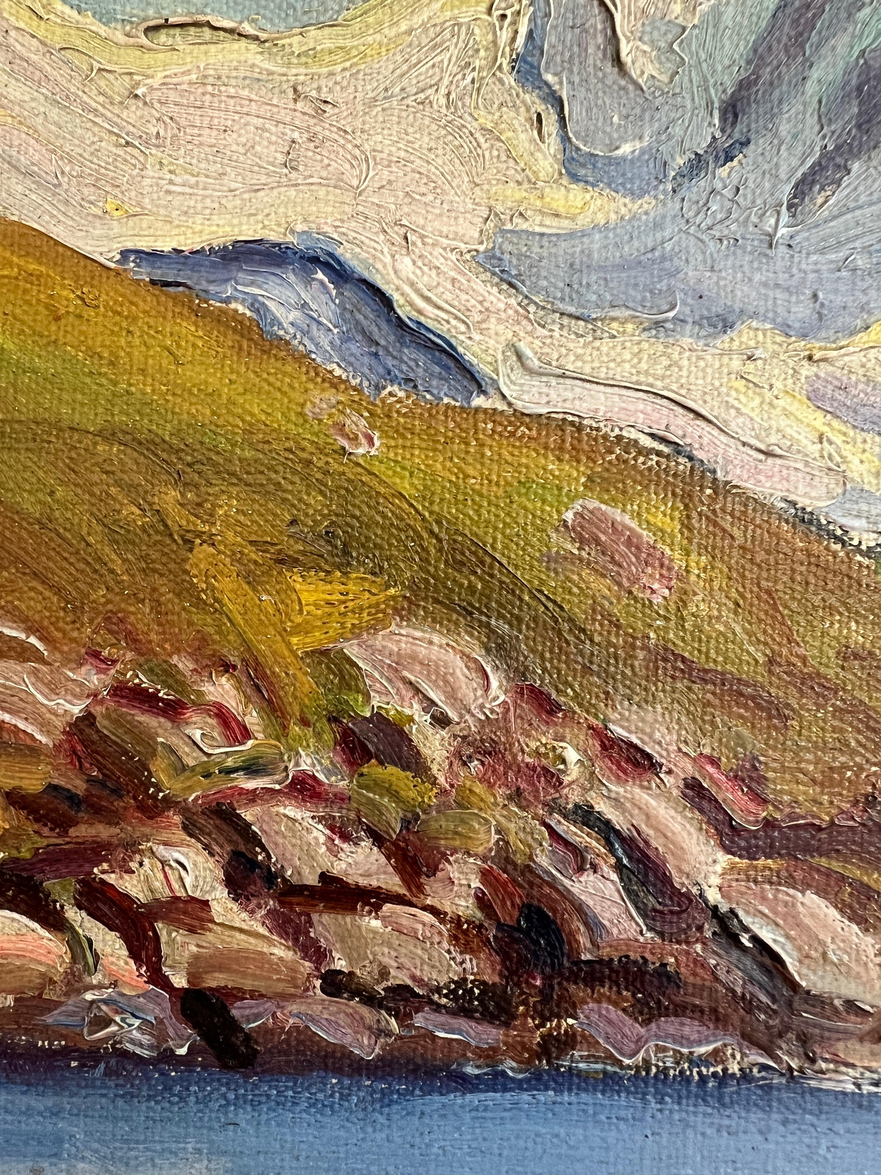 Snowy mountain landscape and lake view For Sale 2