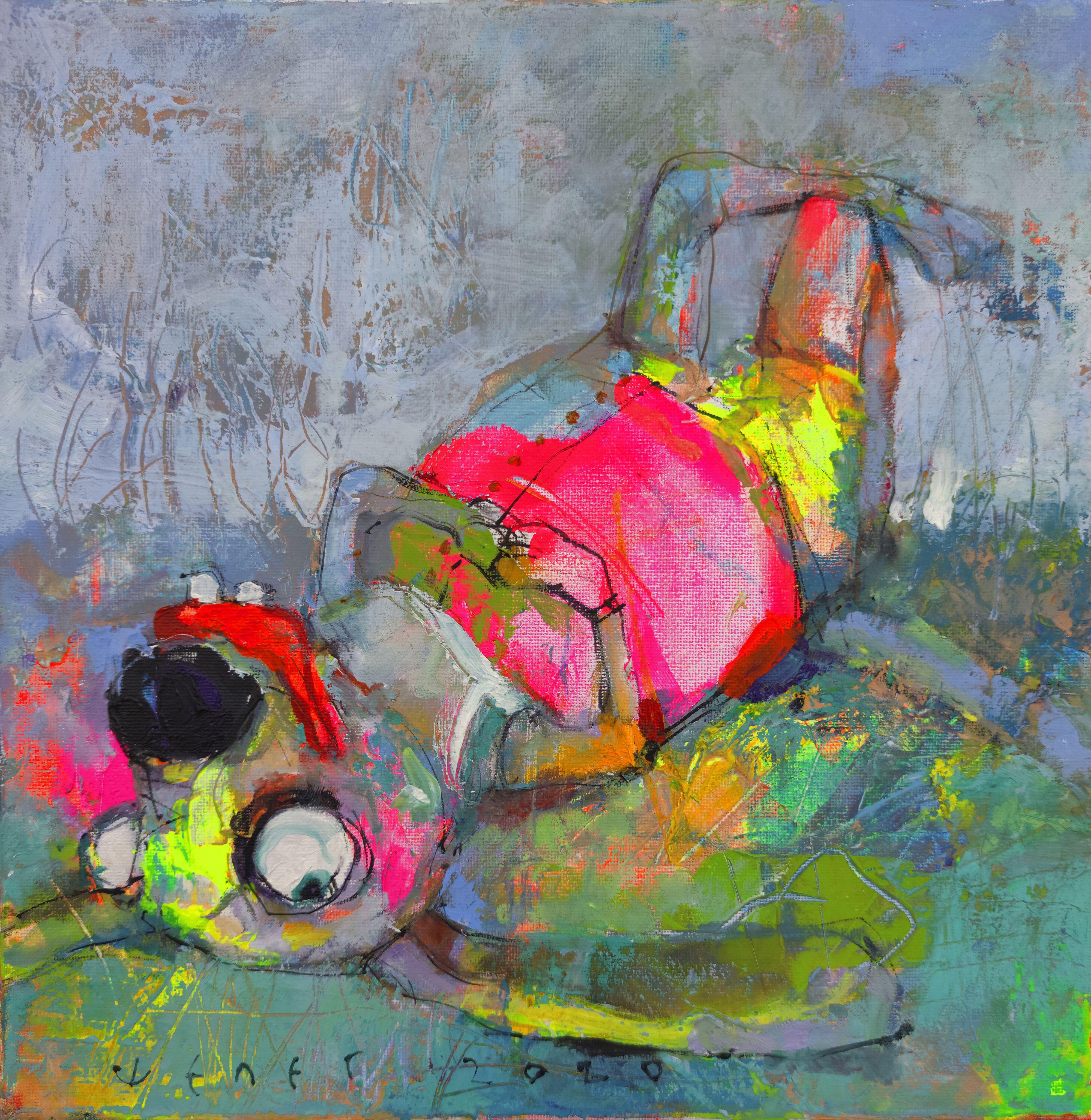 ""ARTdoggy" Descanso del mediodía"", Pintura, Óleo sobre lienzo - Painting de Victor Sheleg