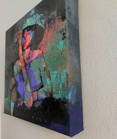 SIGNORA IN ATTESA DI UN ORDINE, Pittura, Olio su tela