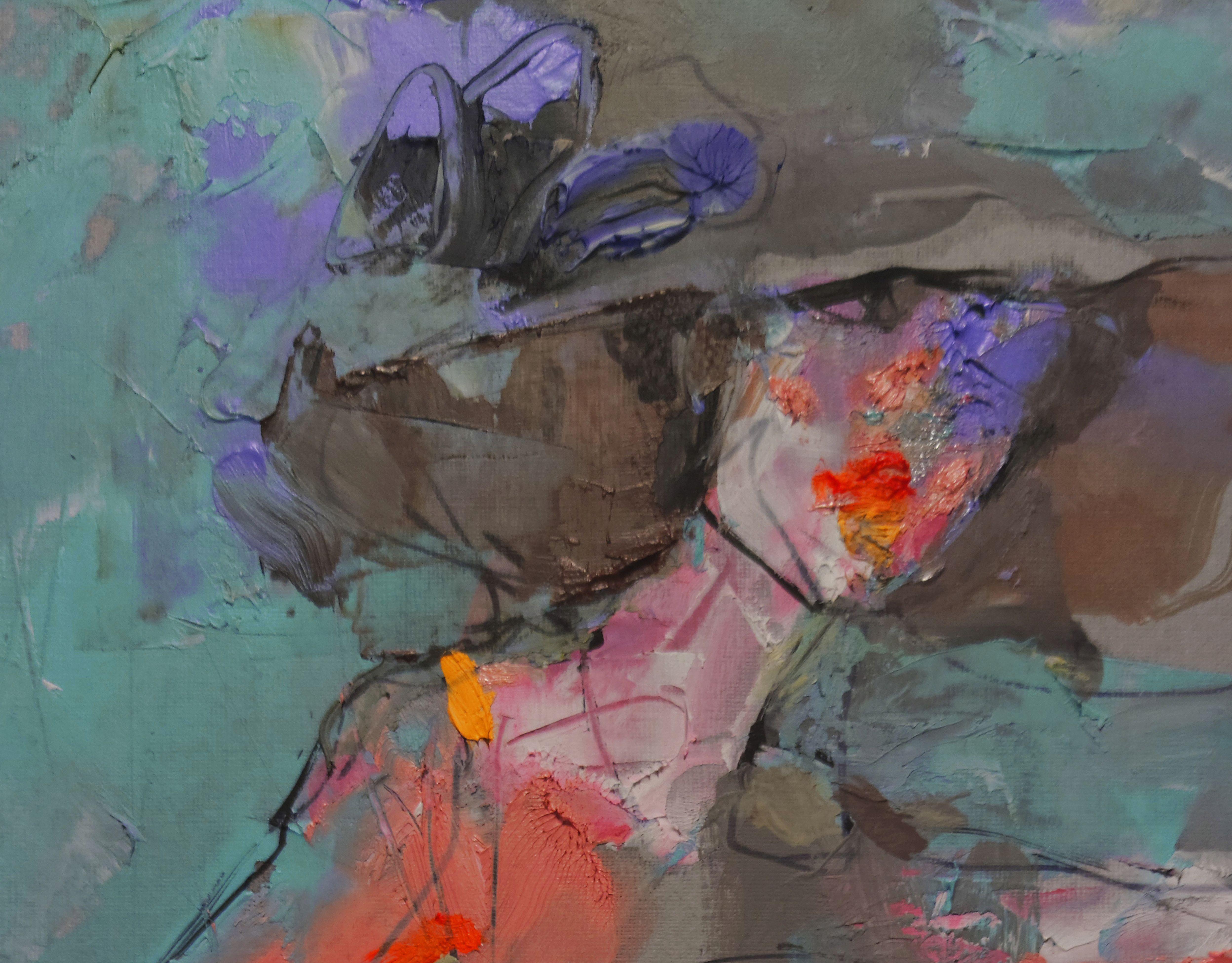 Passeggiata, Pittura, Olio su carta - Painting Impressionismo di Victor  Sheleg
