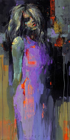 Ultramarine dress, Painting, Oil on Canvas
