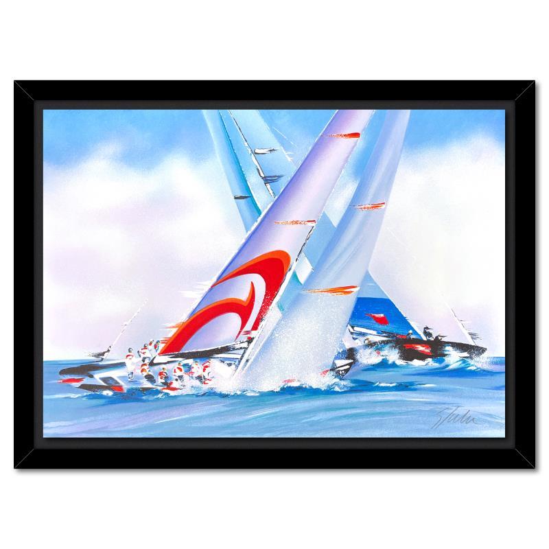 Victor Spahn Print – Gerahmte Lithographie „America's Cup – Alinghi“ in limitierter Auflage