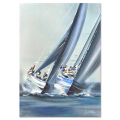 Handsignierte Lithographie „America's Cup – Valence“ in limitierter Auflage