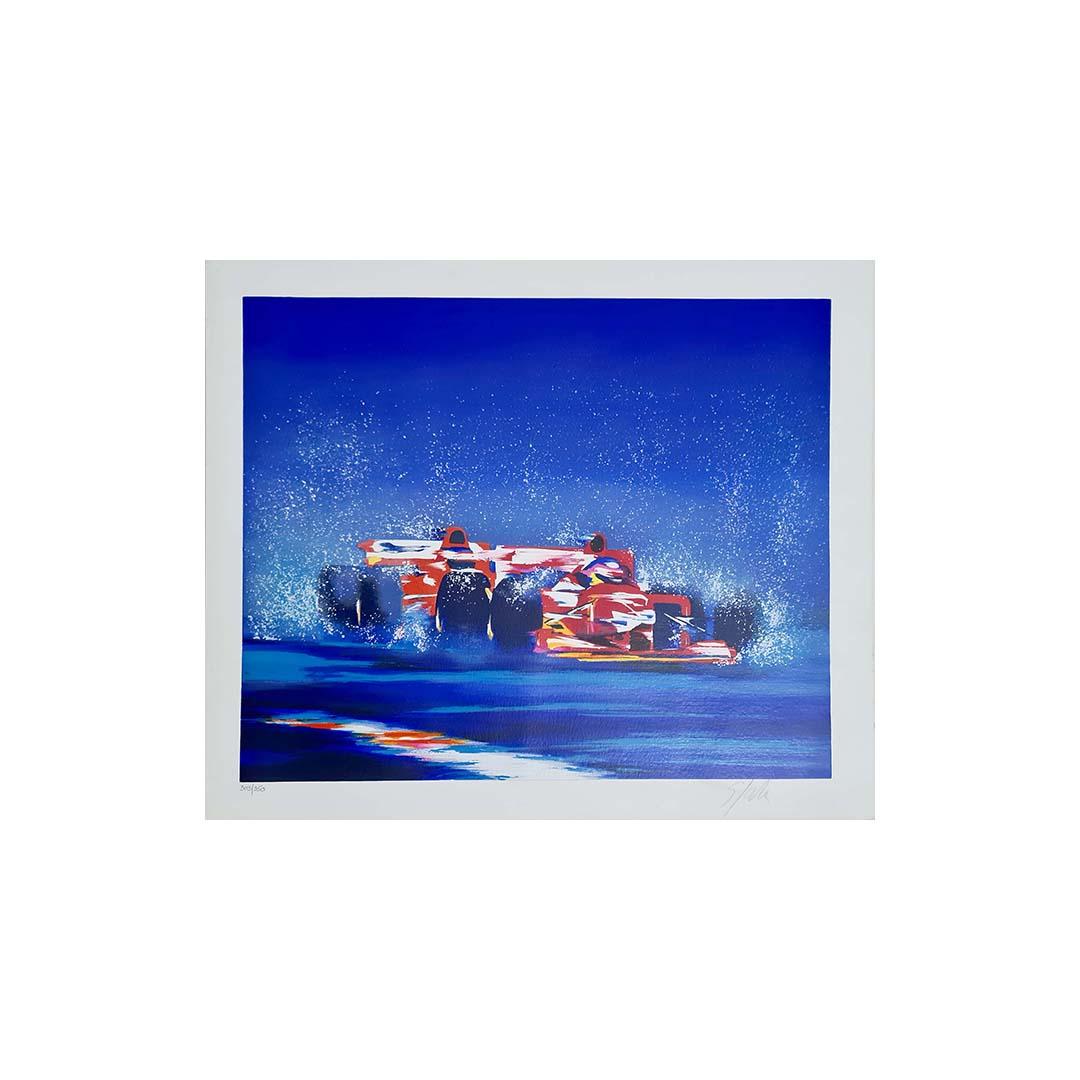 Original lithograph by Victor Spahn - Formula 1 race - Signed and numbered For Sale 1