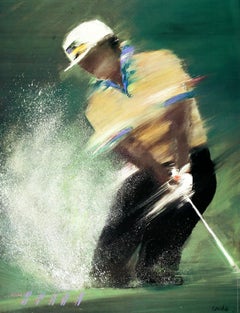Poster originale di Victor Spahn Golfer c1985