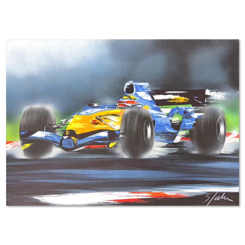 Victor Spahn Print – Renault F1 (Alain Prost)" handsignierte Lithographie in limitierter Auflage