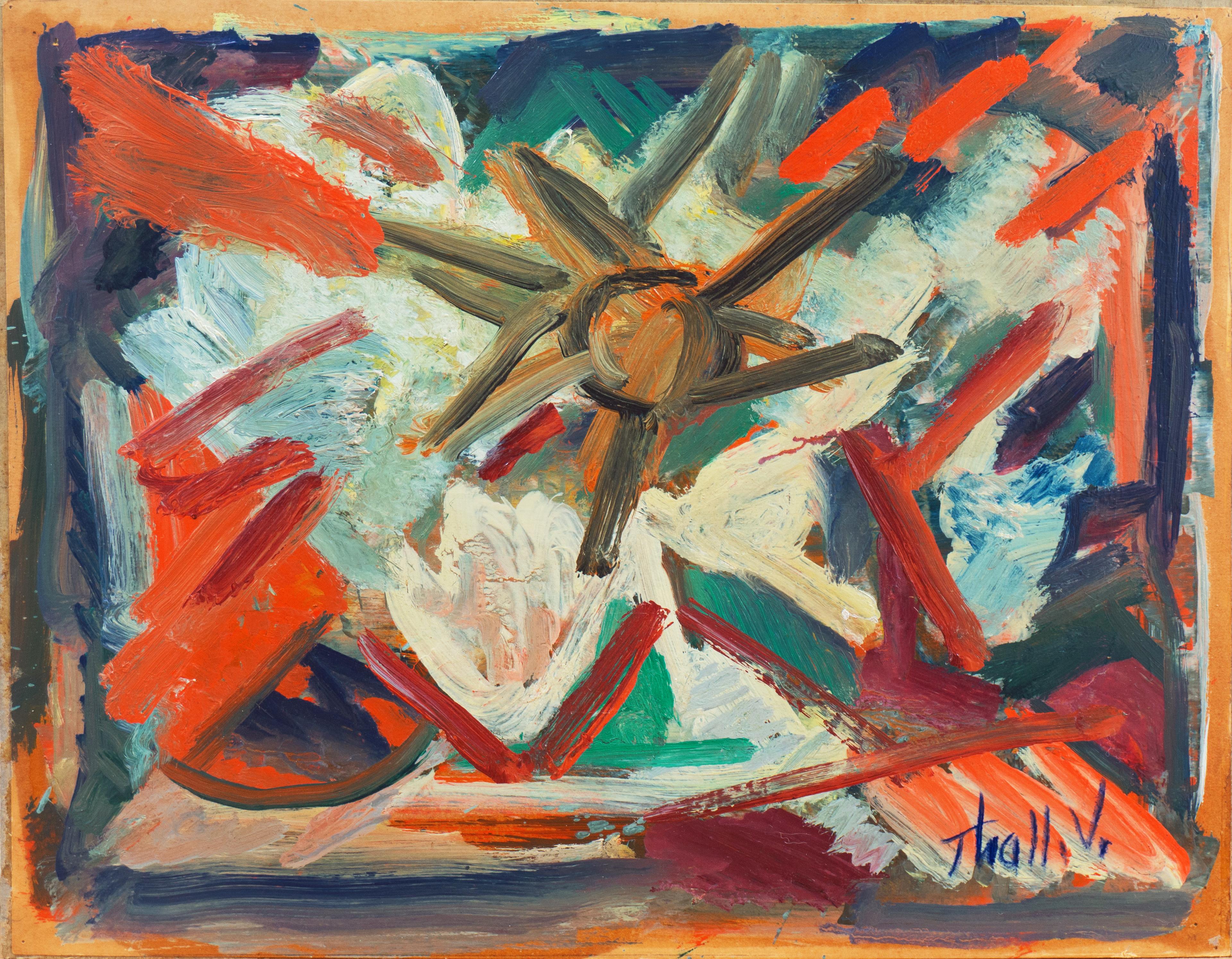 'Abstract in Coral and Ivory', New York School, Whitney Museum, WPA, Action Oil For Sale 1