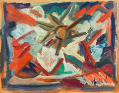 „Abstract in Coral and Elfenbein“, New York School, Whitney Museum, WPA, Action Oil