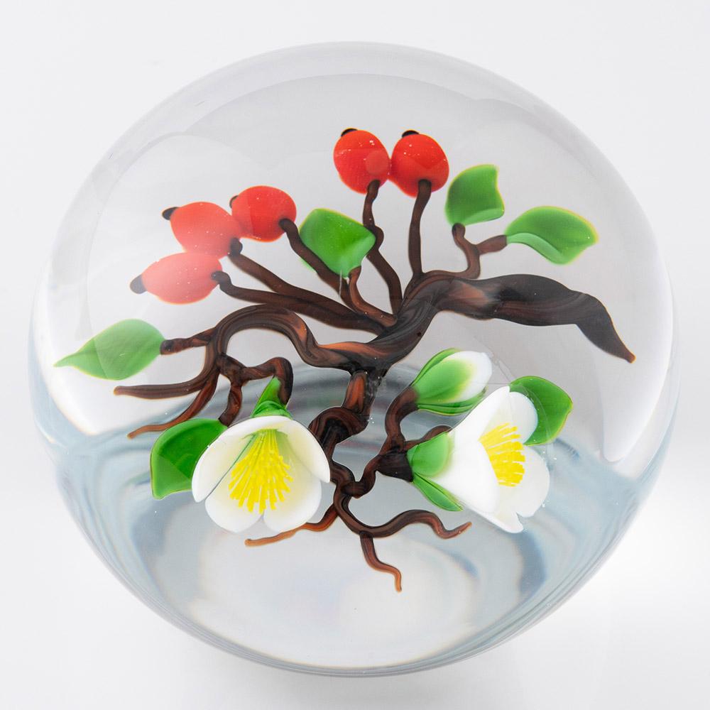 Américain Victor Trabucco Presse-papier Lampworks Wild Rose 1988 en vente