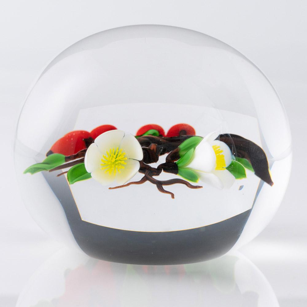Victor Trabucco Presse-papier Lampworks Wild Rose 1988 Bon état - En vente à Tunbridge Wells, GB