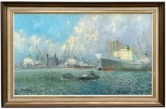 'Old Harbour, Rotterdam' by Victor Trip (Yogyakarta 1913 – 1975 Rotterdam)
