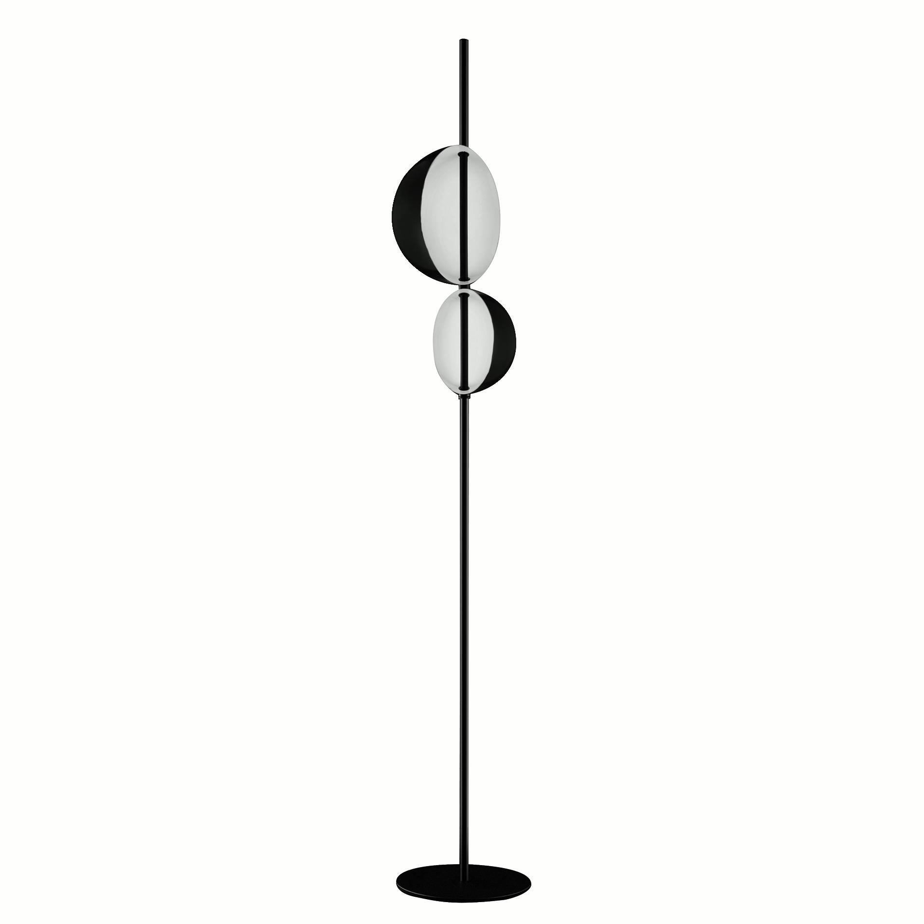 Mid-Century Modern Victor Vaisilev Black Floor Lamp 'Superluna' by Oluce For Sale