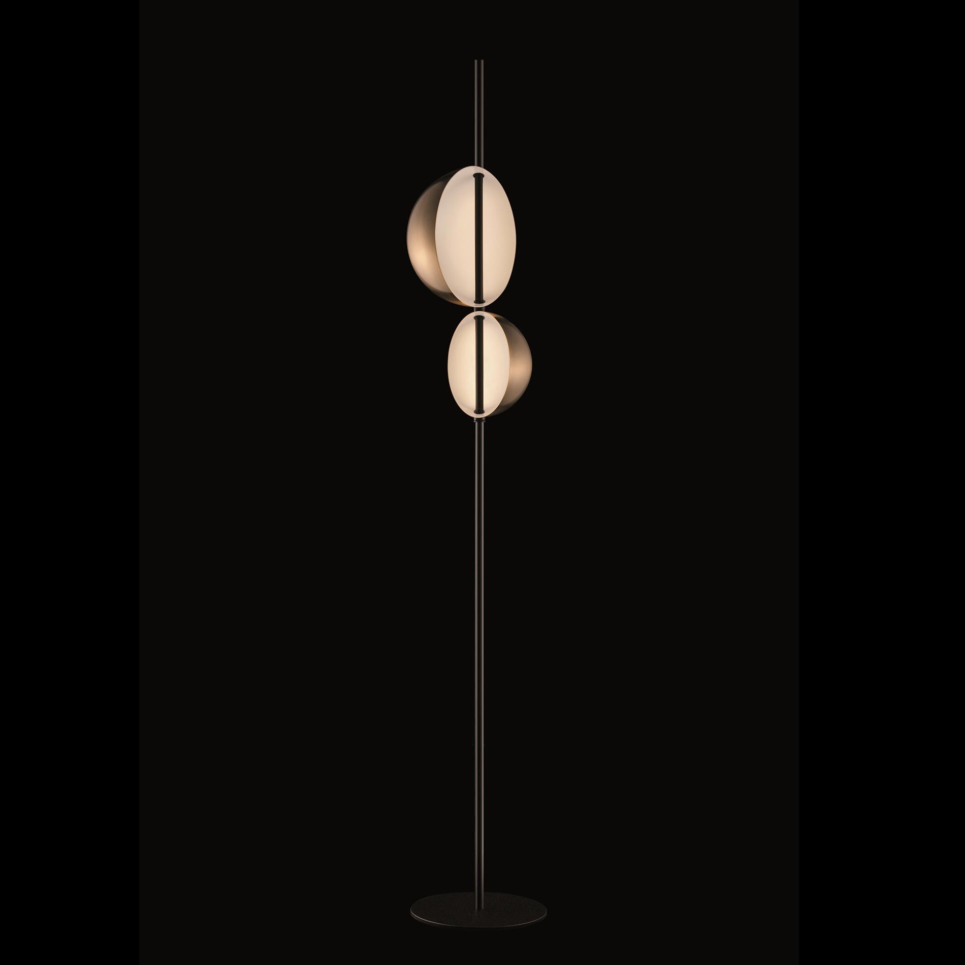 Italian Victor Vaisilev Brass Floor Lamp 'Superluna' by Oluce