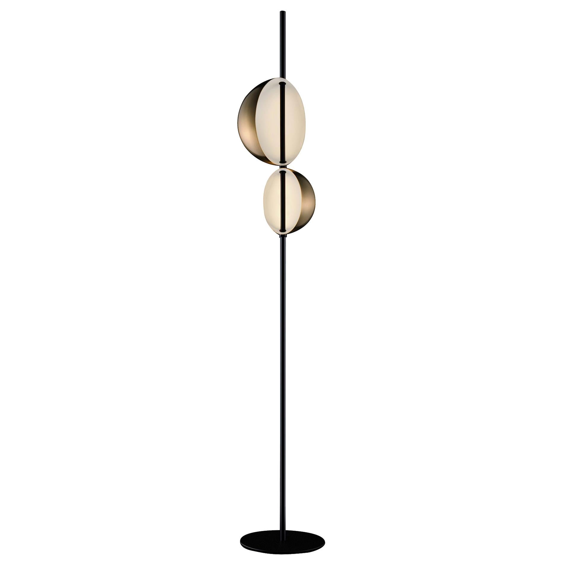 Victor Vaisilev Brass Floor Lamp 'Superluna' by Oluce For Sale