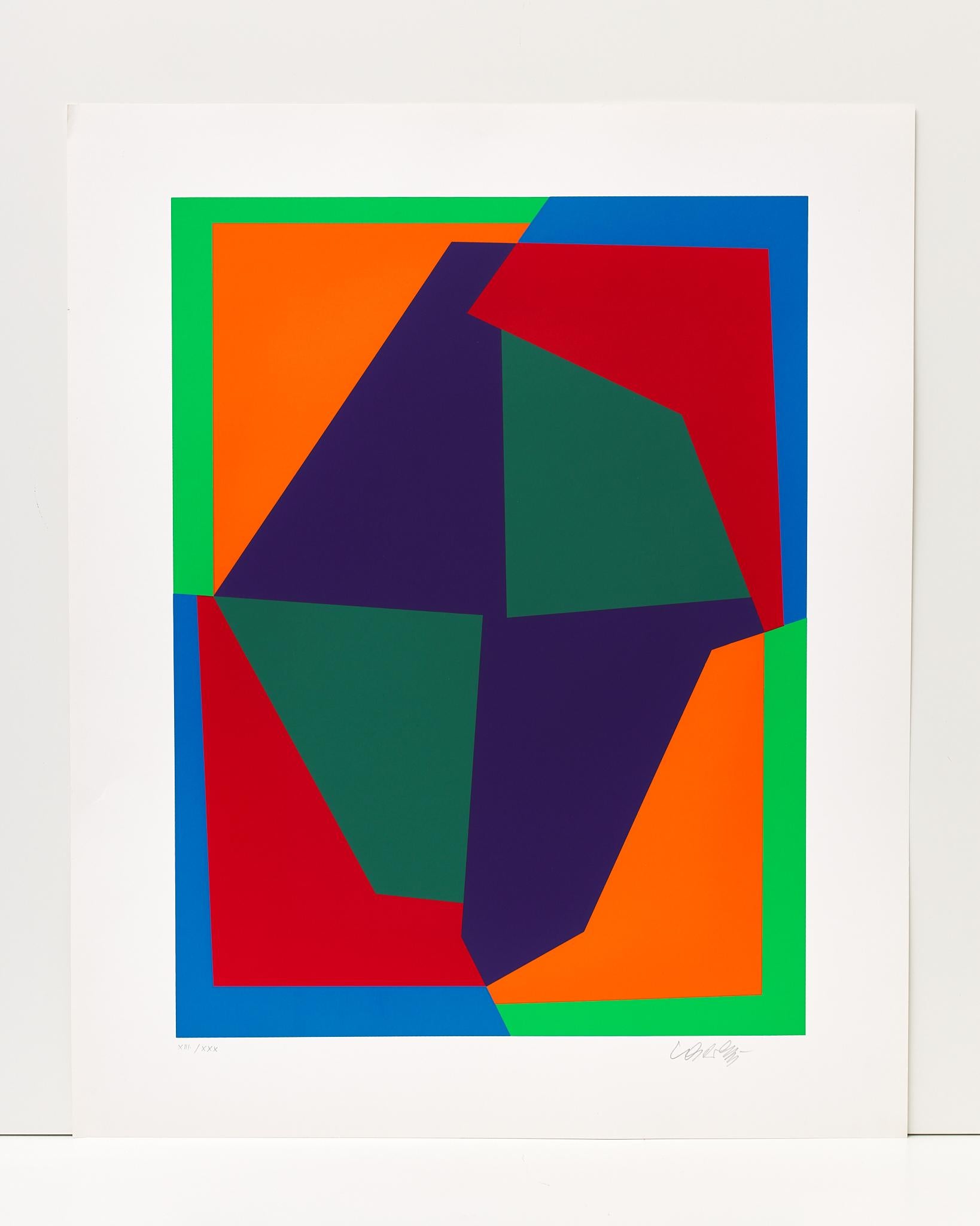 Victor Vasarely - Les années cinquante, 1989
Silkscreen on paper
Signed, numbered XIII / XXX
Dimensions: 70 x 57 cm 
Published by Pesti Muhely, Budapest
