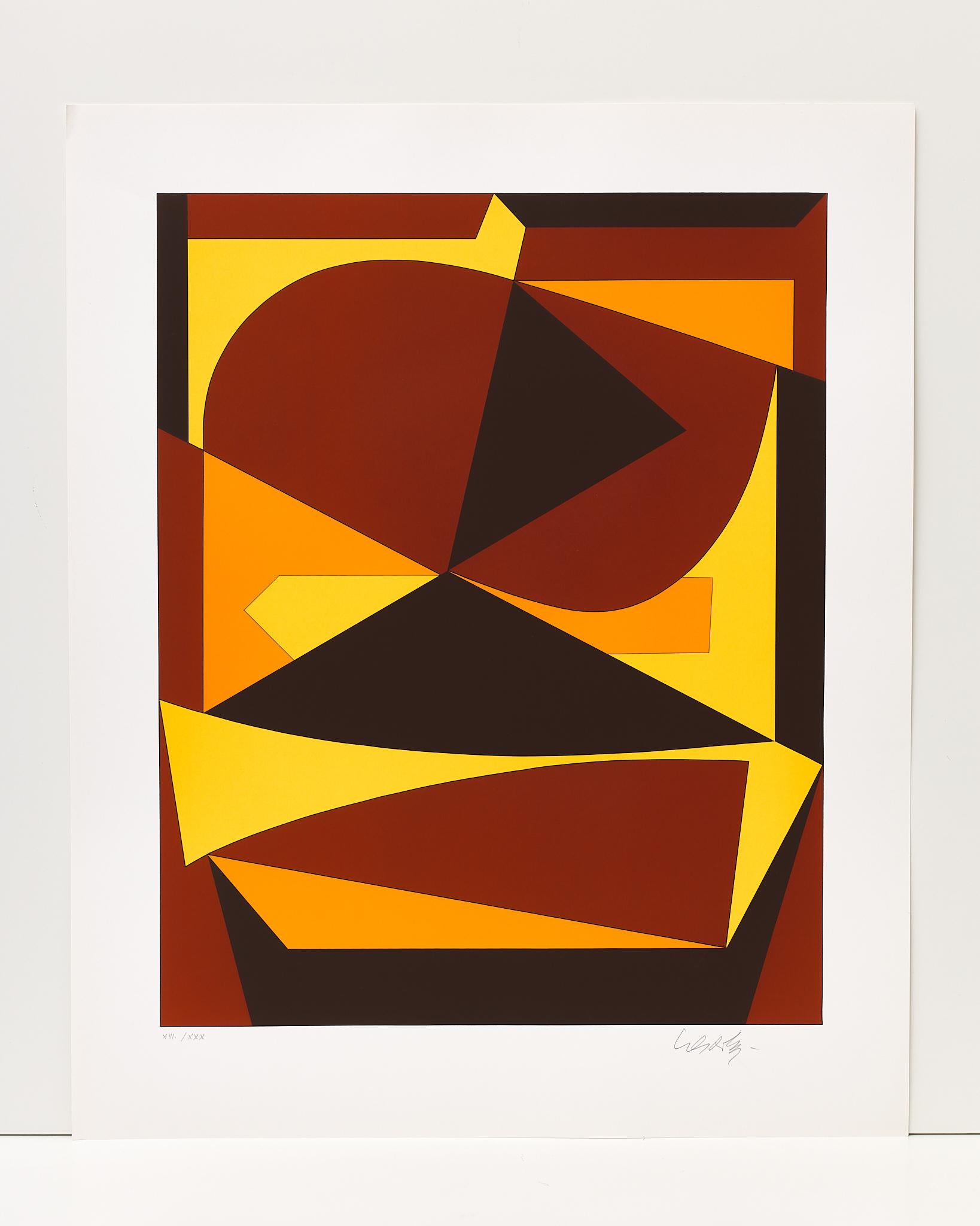 Victor Vasarely - Les années cinquante, 1989
Silkscreen on paper
Signed, numbered XIII / XXX
Dimensions: 70 x 57 cm 
Published by Pesti Muhely, Budapest
