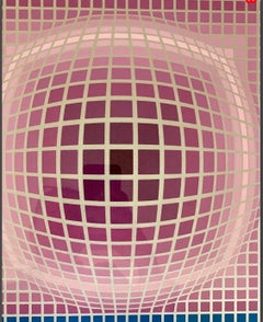 Victor Vasarely Pencil Signed and Numbered Silk Serigraph