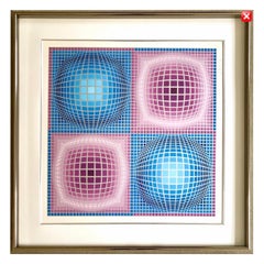 Victor Vasarely Pencil Signed and Numbered Silk Serigraph