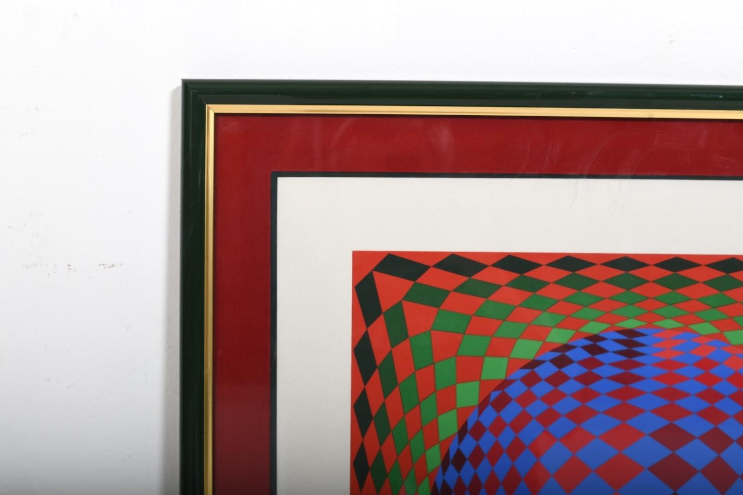 Victor VASARELY (1906-1997) Siebdruck FV 18/40 1970er Jahre (Space Age) im Angebot