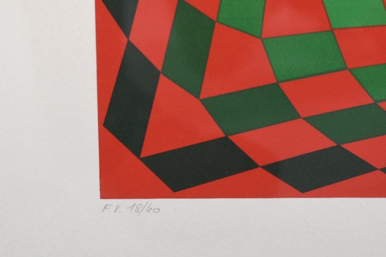 Victor VASARELY (1906-1997) Siebdruck FV 18/40 1970er Jahre (Französisch) im Angebot