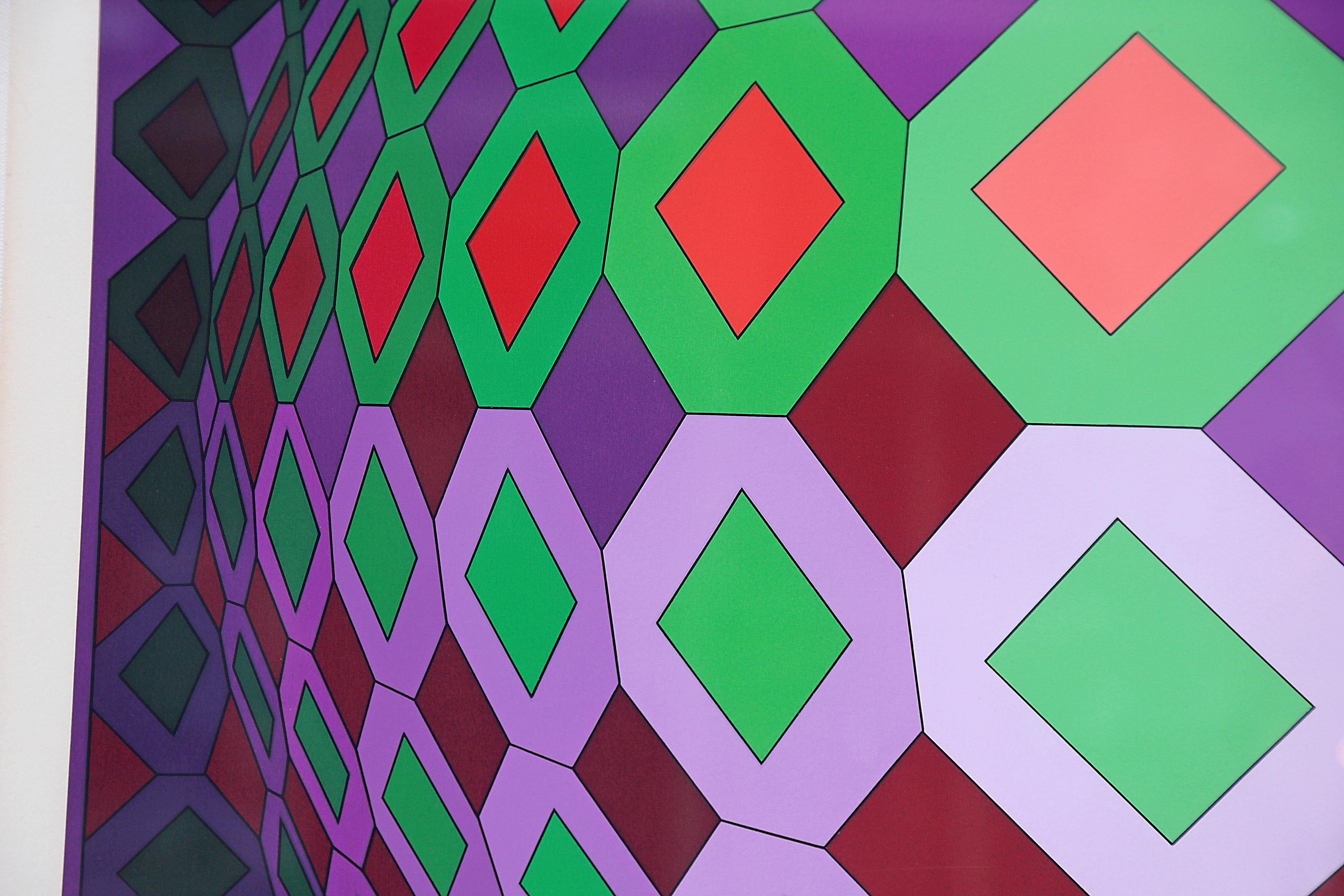 Sérigraphie de Victor Vasarely Vega-Dombokta « 1978 » en couleurs 45/250 5
