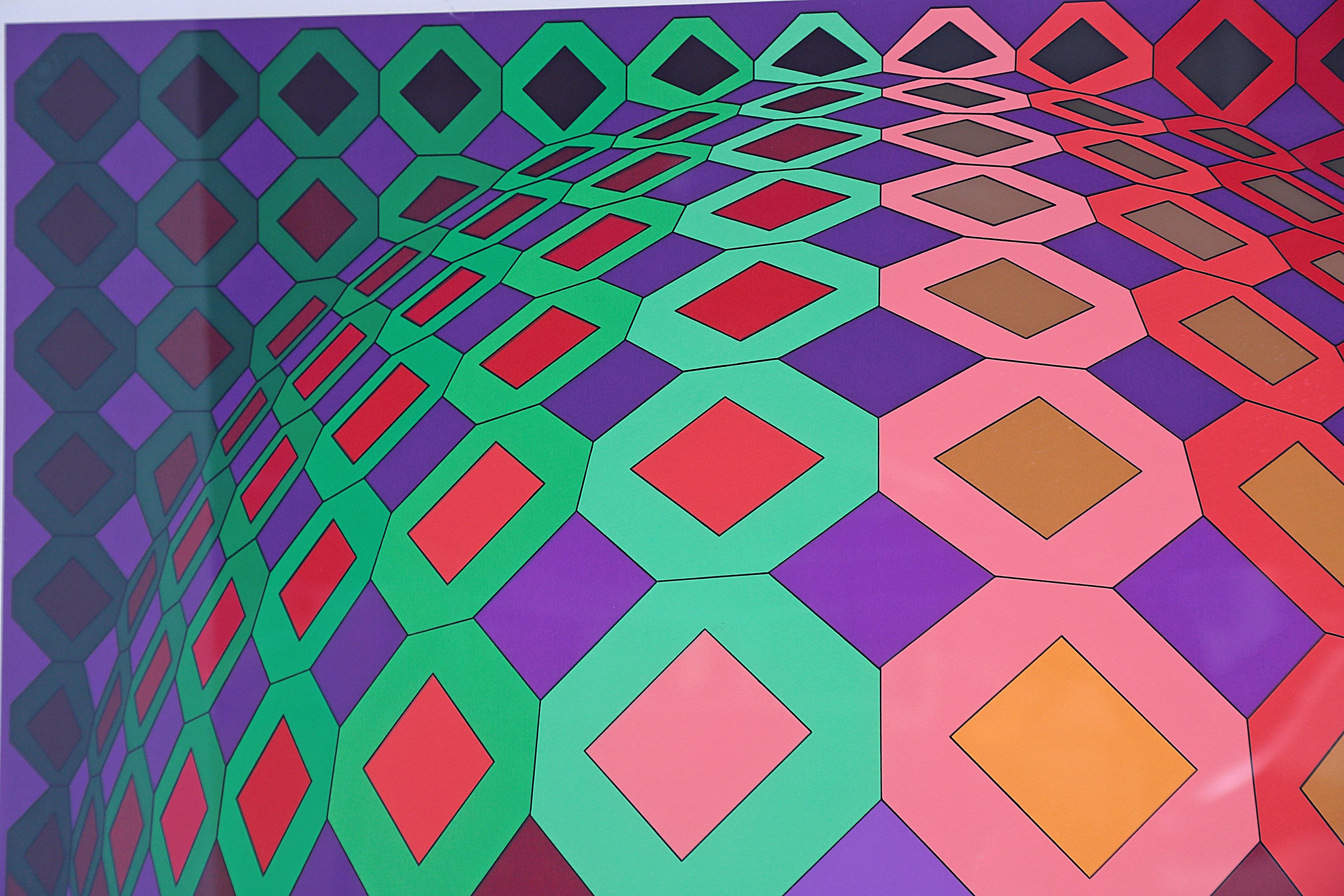 Victor Vasarely Vega-Dombokta '1978' Screenprint in Colors 45/250 6