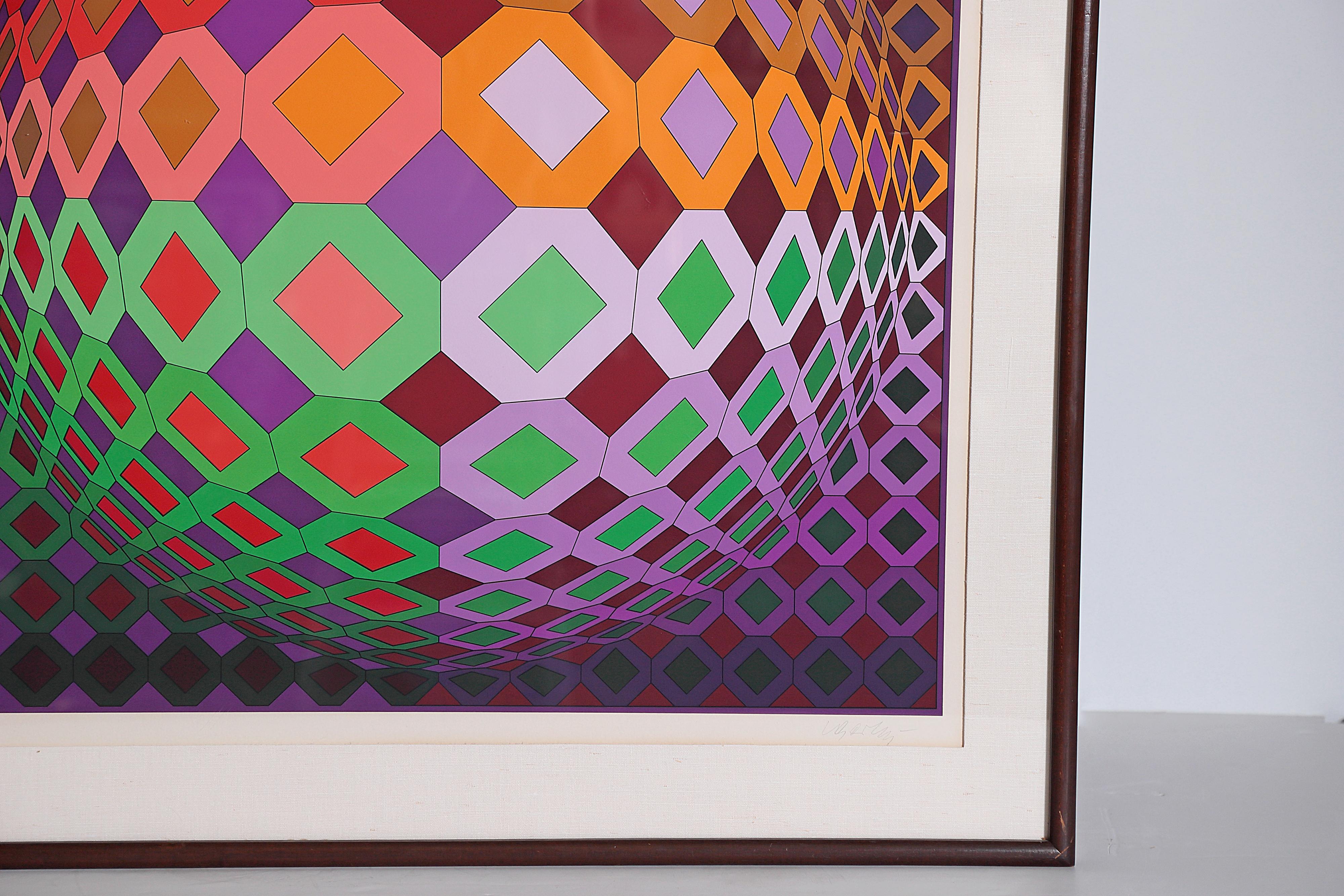 Mid-Century Modern Sérigraphie de Victor Vasarely Vega-Dombokta « 1978 » en couleurs 45/250
