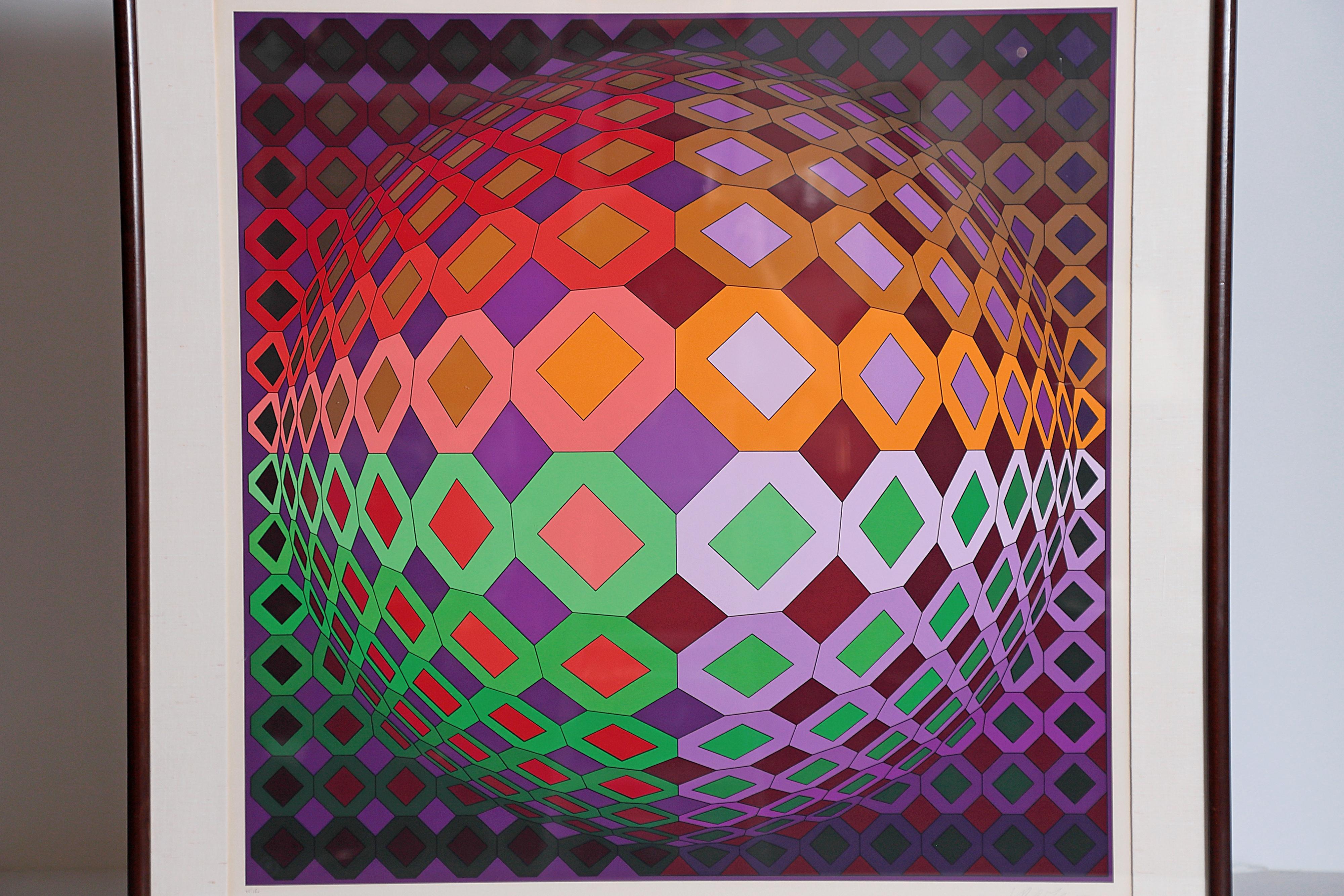 Victor Vasarely Vega-Dombokta '1978' Screenprint in Colors 45/250 1