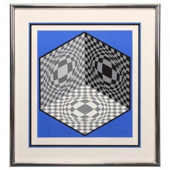 Victor Vasarely Artist Edition Serigraph 1/20 Signed and Framed, Arcay, Paris