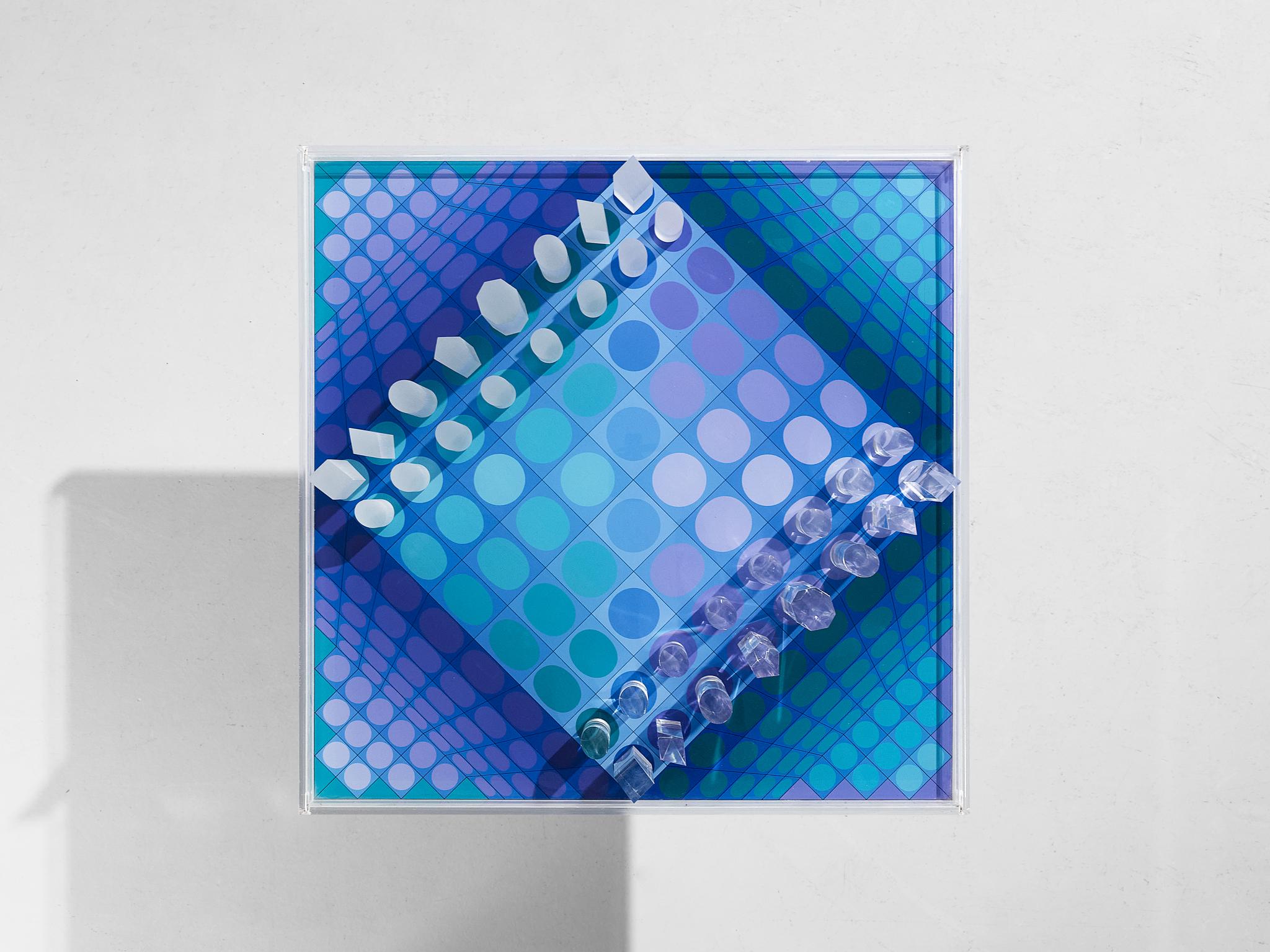 Victor Vasarely Juego de ajedrez artístico Plexiglás
