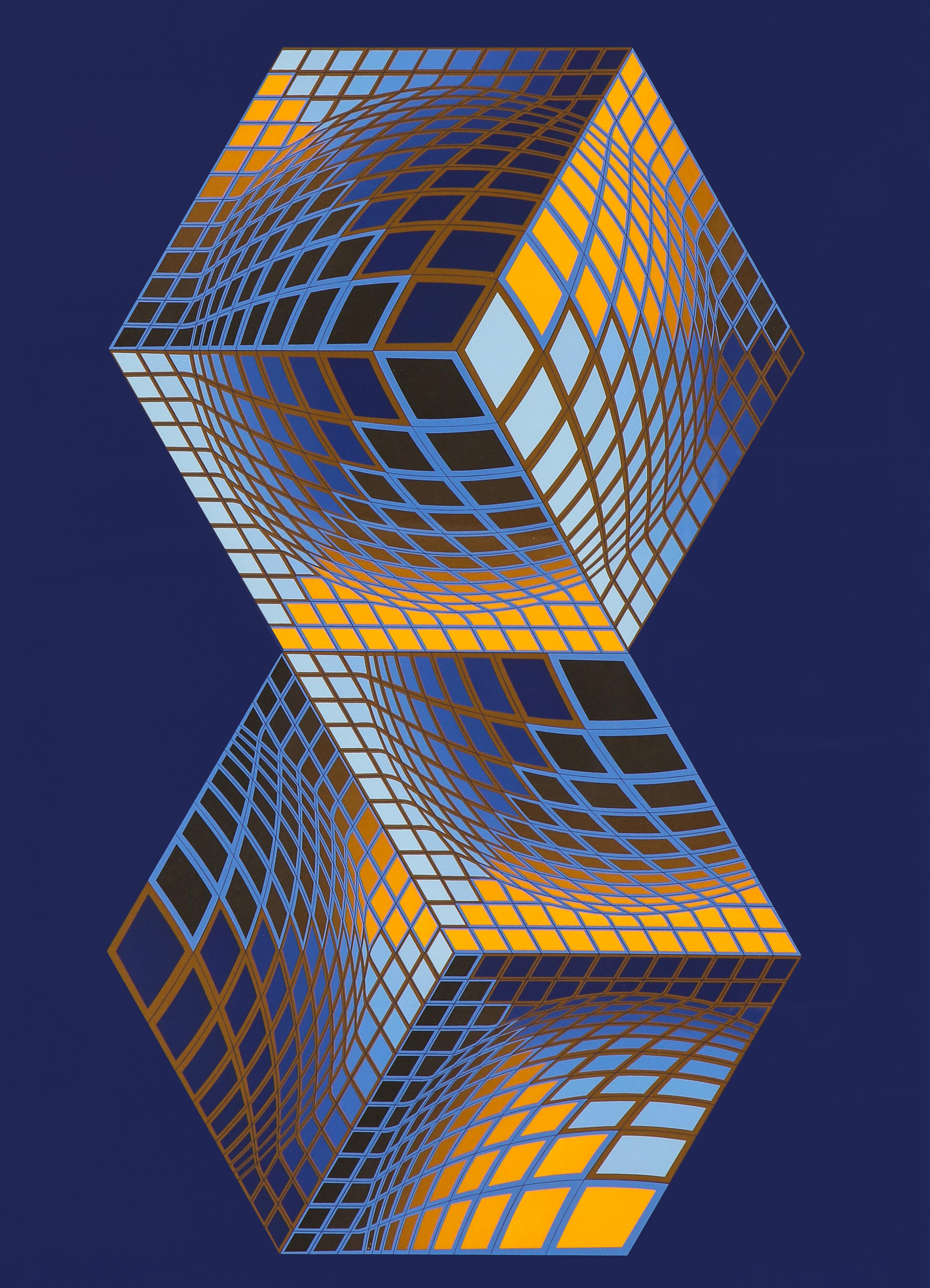 1970s artwork by Victor Vasarely (1908-1997) signed and numbered, number 113 of a serigraph of 125.