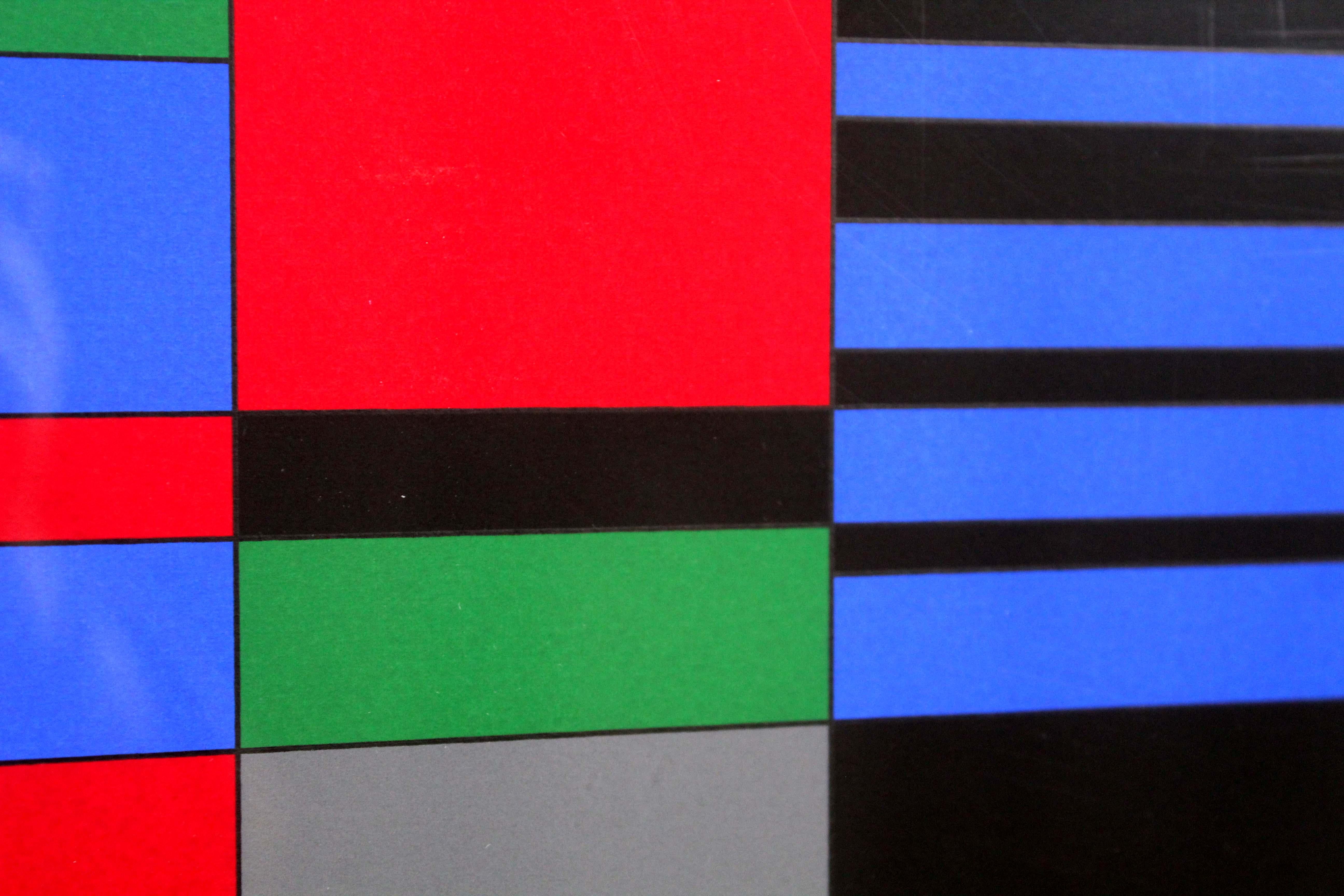 Victor Vasarely Attika Signed Op Art Geometric Modern Serigraph 4/300 Framed 2
