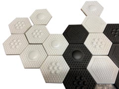 Victor Vasarely Attributed Group of 48 Rosenthal Tiles