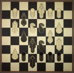 Victor Vasarely Chessboard Signed Op Art Modern Silkscreen 146/300 Framed 1975