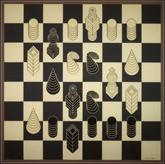 Victor Vasarely Chessboard Signed Op Art Modern Silkscreen 77/300 Framed, 1975
