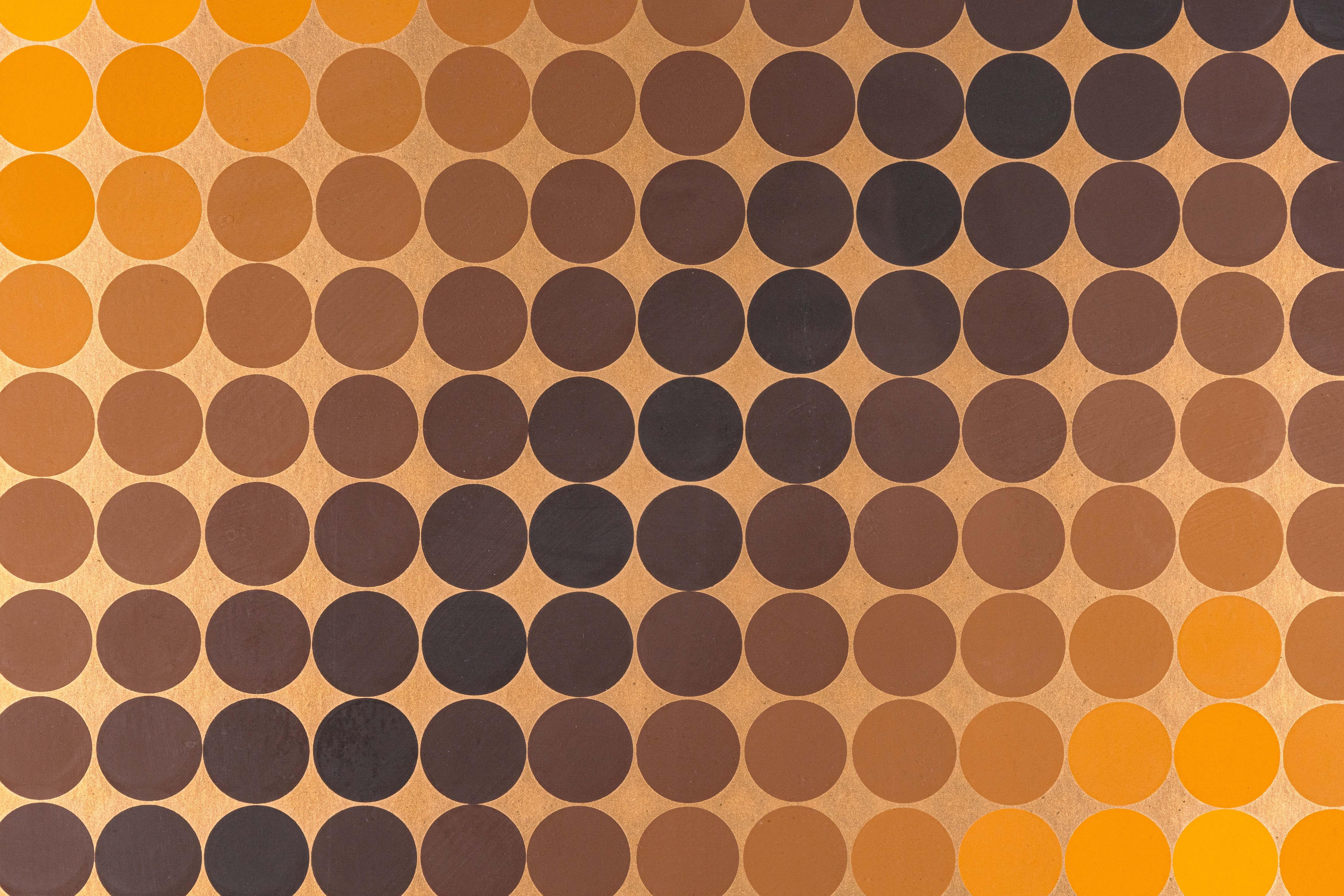 Victor Vasarely DiaC (Oro) Serigrafía Op Art Moderno 83/200 Enmarcado 1968 en Bueno estado para la venta en Keego Harbor, MI