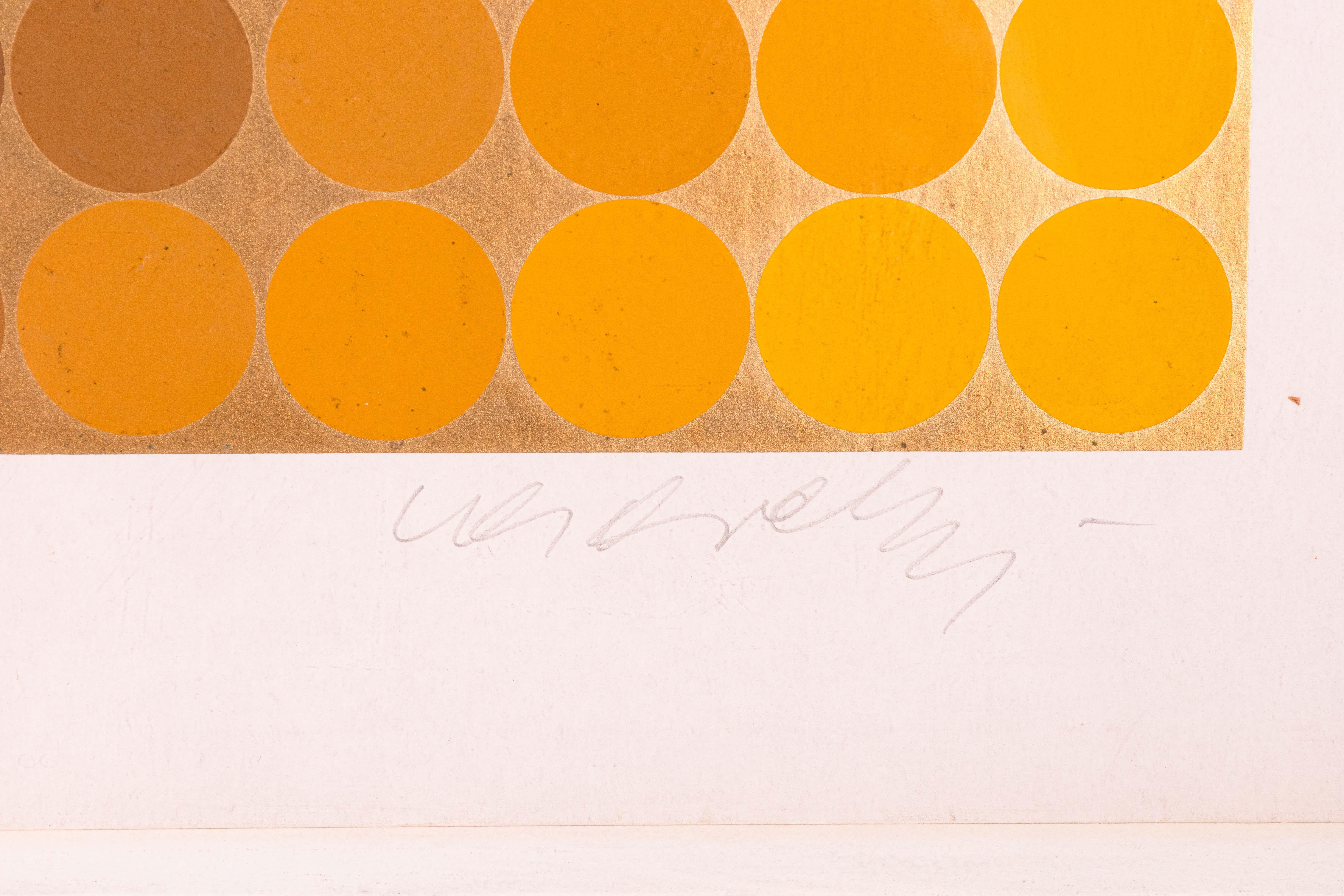 Victor Vasarely DiaC (Oro) Serigrafía Op Art Moderno 83/200 Enmarcado 1968 en venta 2