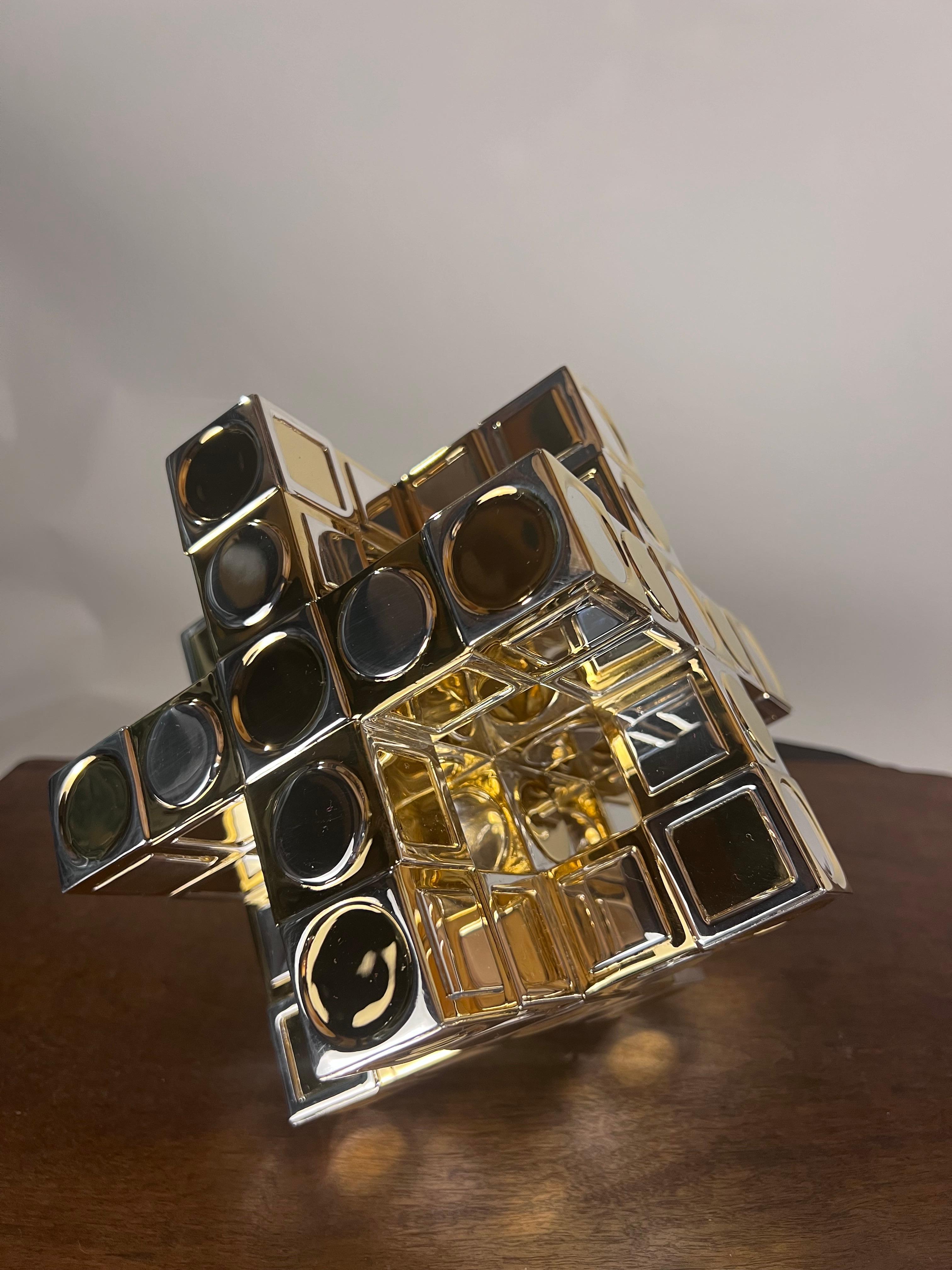 Late 20th Century Victor Vasarely for TANE. Sterling Silver with Vermeil 