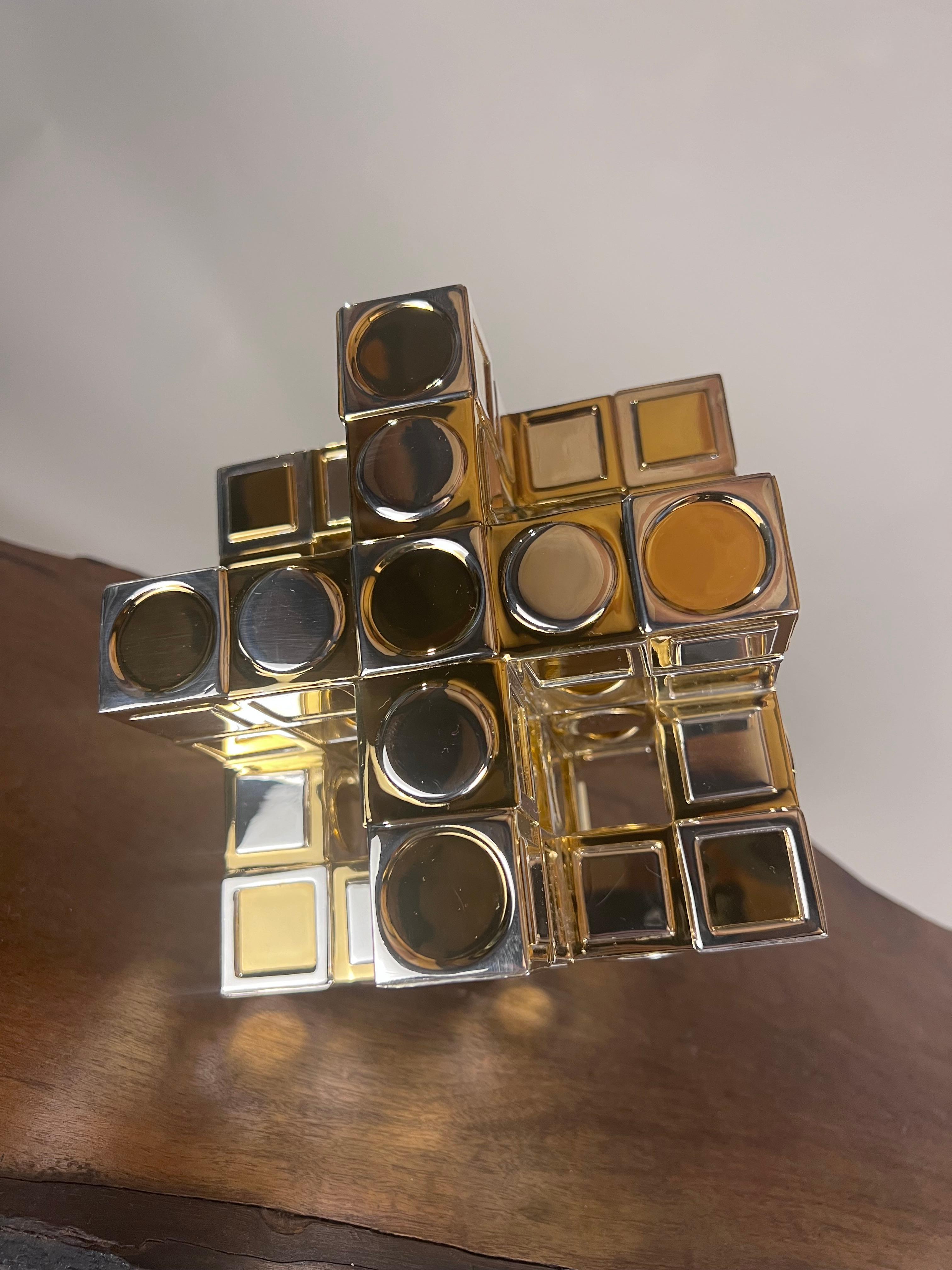 Victor Vasarely for TANE. Sterling Silver with Vermeil 