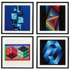 Victor Vasarely Gestalt Series Prints by Editions du Griffon, Switzerland 1971