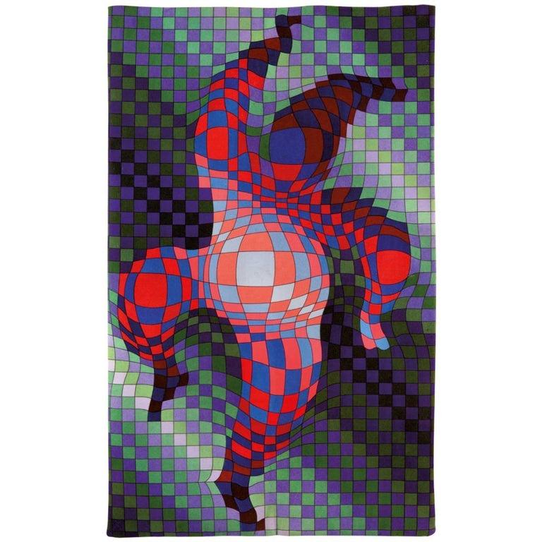 Victor Vasarely (1906-1997).
Panderlak, 
circa 1983
Measures: 120 x 72 cm
Hand signed and numbered on the back, edition of 320.

Victor Vasarely, whose original name was Gyözö Vásárhelyi, was born in Pécs, Hungary on 9 April 1908. In 1927