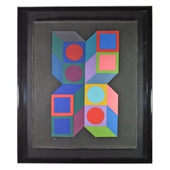 Victor Vasarely „Sechs 5“ Serigraphie 160/200, Sonora Collage-Kollektion